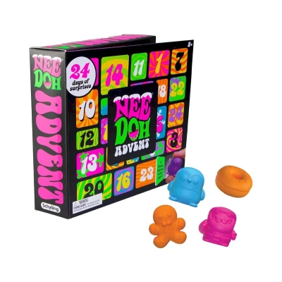 Image de Schylling NeeDoh Calendrier de l&#039;Avent Squishmas 24 mini jouets à presser Compte rebours Noël À partir 3 ans