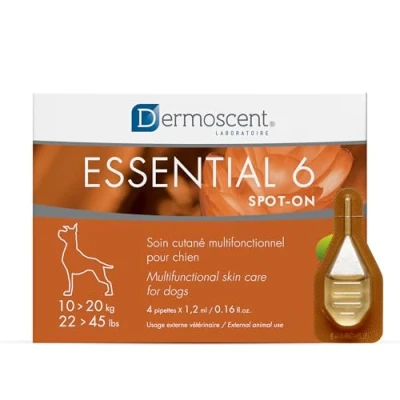Image de Essential 6 Dermoscent Spot ON chien on, soin dermocosmétique pour moyen.