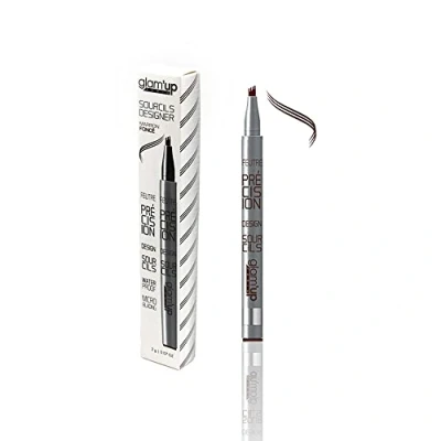 Image de Glam&#039;Up Paris Feutre à Sourcils Micro Précision Technique Microblading Waterproof Résistant l&#039;Eau Pointe Trident N02 Marron Foncé