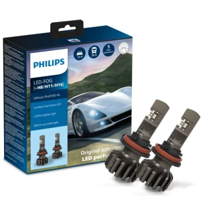 Image de Philips Ultinon Pro9100 LED ampoule de phare automobile (H8/H11/H16), 350%, 5.800K, set 2