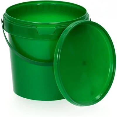 Image de BenBow Seau avec Couvercle 1L Vert 10x 1 Litre apte au Contact Alimentaire, Stable, hermétique, étanche, sans Odeur récipient de Stockage en Plastique, poignée Vide