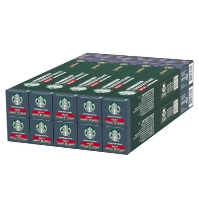 Image de STARBUCKS Espresso Roast Décaféiné by Nespresso, Torréfaction Brune, capsules de Café 10 x (100 capsules)