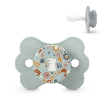 Image de Suavinex, Sucette Bébé 6/18 Mois, avec Tétine Symétrique SX Pro en Silicone, Réversible, Plate et Flexible, Respecte le Développement Buccodentaire, Wonderland Vert