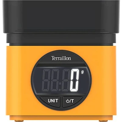 Image de TERRAILLON BA22 Mythique Jaune Balance de cuisine électronique Design iconique Bol intégré 0.7L Grand écran LCD Affichage XXL des chiffres Fonction Tare