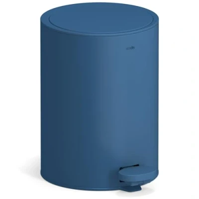 Image de stardis Poubelle à pédale en acier inoxydable mat avec couvercle rabattable et fermeture silencieuse Bleu 3 l
