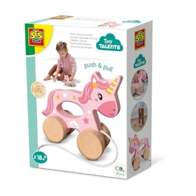Image de SES Creative 13137 Jouet de course 2 en 1 licorne à tirer bois pour tout petits