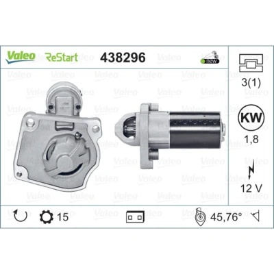 Image de VALEO 438296 Démarreur 12 1,8 15 NEW STOP&amp;START ORIGINAL PART PEUGEOT: 5008 I, 3008 208 I 3/5 portes, CITROËN: C4 II 5 Berlingo