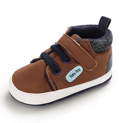 Image de MASOCIO Chaussure Bebe Garcon Premier Pas Baskets Bébé Souple Antiderapante Marron 12 18 Mois