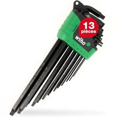 Image de Wiha 43848 Juego de llaves Allen en soporte ErgoStar T6; T7; T8; T9; T10; T15; T20; T25; T27; T30; T40; T45; T5 Ref. SB366RHZ1301