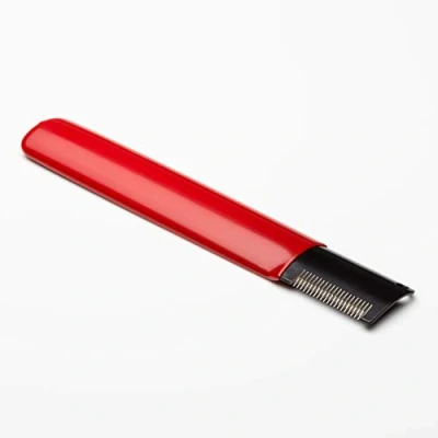Image de Mikki Couteau de toilettage pour chien et chiot Lame à dénuder la main pelage fin, rouge