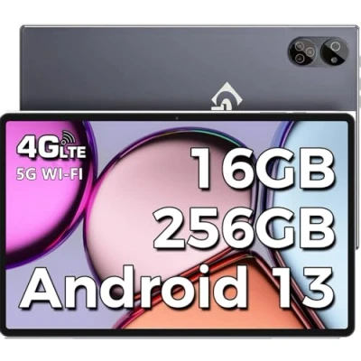 Image de Tablette Android 10,1&quot; 16 Go + 256 Go, octa core, 1 To TF Extend,2,5 GHz, double carte SIM, appareil photo 8 MP 13 MP, 4G LTE, WiFi, Type C