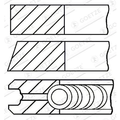 Image de GOETZE ENGINE 08 138408 00 Jeu De Segments Pistons 71,4 0,6 FIAT: Grande Punto 3/5 portes, 500 3 I portes
