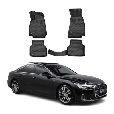 Image de OMAC Ensemble de tapis sol Caoutchouc, ETP (élastomère thermoplastique) 4 noir 1130444 AUDI: A6 C8 Avant