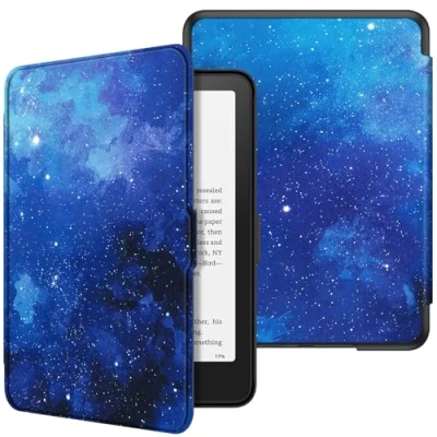 Image de FINTIE Étui pour 7&quot; Kindle Paperwhite 2024 (12e Génération) et Colorsoft Signature Edition (1re Génération), Coque Fine Léger, Housse Réveil/Veille Automatique, Ciel Étoilé