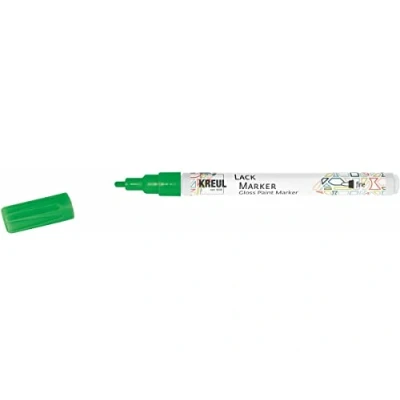 Image de Kreul 47214 Crayon laque fine vert, avec pointe ogive épaisseur de trait 1 2 mm, pour créer, écrire et décorer des petits cadeaux originaux, cartes, etc.