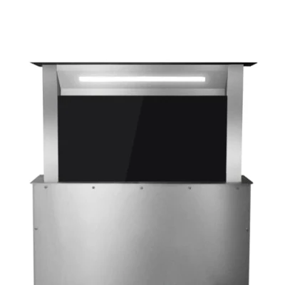 Image de KKT KOLBE/Hotte aspirante vers le bas/Hotte / 60cm acier inoxydable/verre noir/arrête automatiquement/Opération tactile DRAFT600