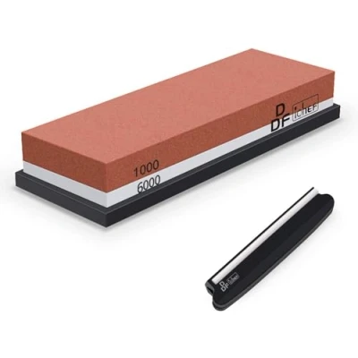 Image de DDF IohEF Pierre à Aiguiser 1000/6000 [Dernière Version], Aiguiseur de Couteau Professionnel 2 en 1 Affûter Double Face avec Base Silicone Antidérapant et Guide d&#039;Angle