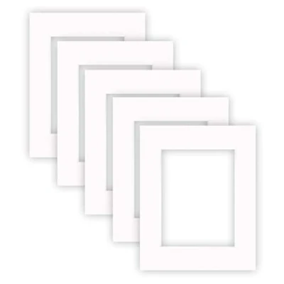 Image de nielsen Conservation Passepartout carton 2,2 mm set de 5 pièces format extérieur 24x30 cm pour d&#039;image 15x20 blanc pur (blanc clair) surface lisse
