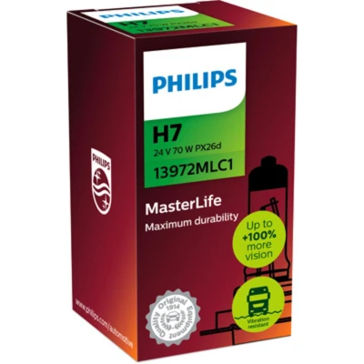 Image de PHILIPS 13972MLC1 Ampoule, projecteur longue portée H7 24V 70W Halogène MERCEDES BENZ: ATEGO 2, SCANIA: P,G,R,T series
