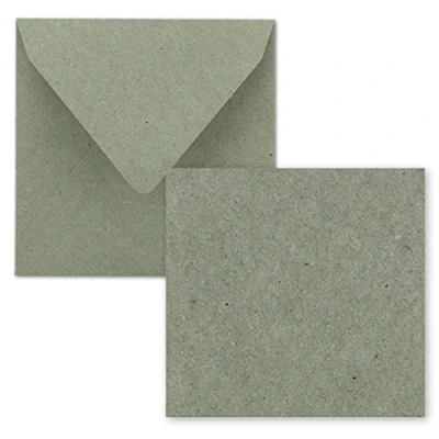 Image de FarbenFroh® by GUSTAV NEUSER® Lot de 25 cartes simples, carrées, 15 x cm, avec enveloppes, en papier kraft gris, pour vœux, etc.