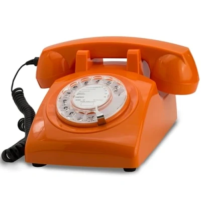 Image de Téléphone fixe filaire rétro vintage avec cadran rotatif Neuf