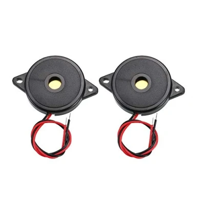 Image de sourcingmap DC 3 24V 3.5mA 2 câble 85dB Alarme Sonore bruiteur électronique passif noir 2Pcs