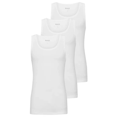 Image de BOSS TANK Classic 3 PACK Caraco, Homme, Taille: Small, White