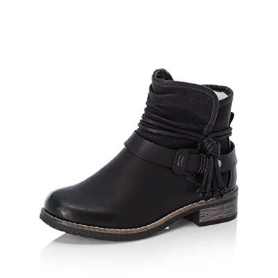 Image de Rieker Femme Bottines Z4994, Dame Chelsea Boot, Bottes,Demi Bottes,Bottes à la Cheville,Bootie,enfilez des Bottes,Plat,Schwarz/Schwarz,36 EU / 3.5 UK