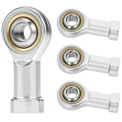 Image de QWORK® 4 Pièces Embouts de Tiges Auto Lubrifiantes M10 x 1.5, Femelles Filetage Roulement Sphérique en Acier au Carbone pour Applications Hydrauliques et Machines Industrielles
