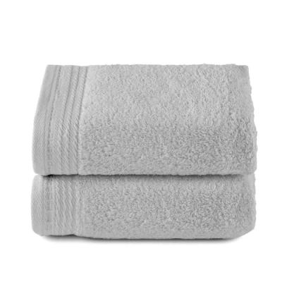 Image de Top Towel Premium Grandes Serviettes de Bain 2 essuie Mains 50 x 100 cm 100% Coton 600 grammes Gris Argent