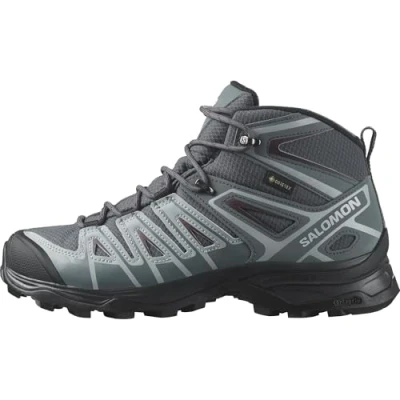 Image de Salomon X Ultra Pioneer MID GTX Chaussures de marche, Femme, Taille: 36 2/3, Ebony/stormy weather/wine tasting Cuir et textile