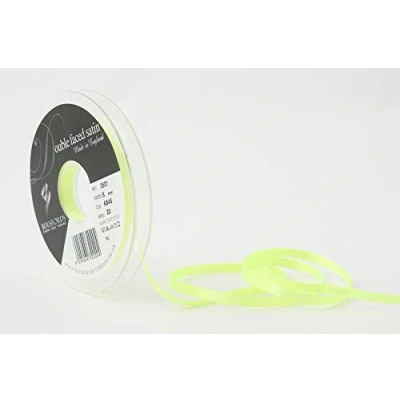 Image de Berisfords Ruban Double Face en polysatin, Jaune Fluo, 5 mm
