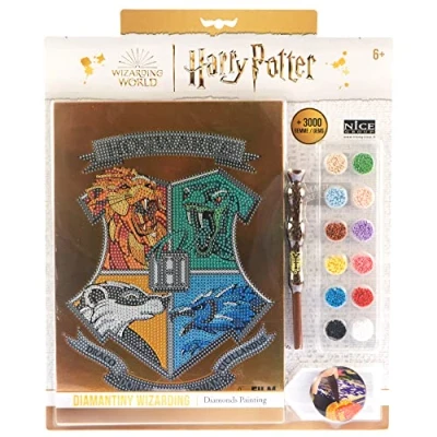Image de DIAMANTINY Harry Potter Assistant Stand Together Maisons de Poudlard Kit Créer la mosaïque, Activités Crystal Art, Diamond Painting, 1 Tableau A4, Multicolor, 21 x 29,7 cm, 21017