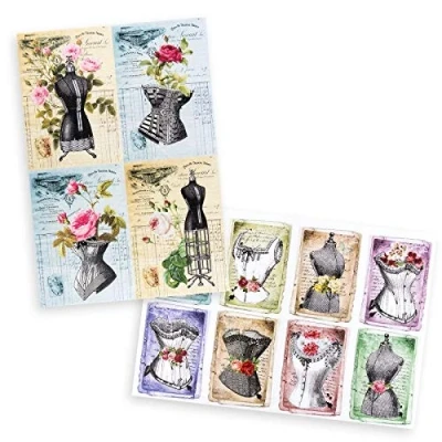Image de Ideen mit Herz Set 2 feuilles de papier riz au format A4 Motifs différents vintage, Noël, etc. Élégant découpage