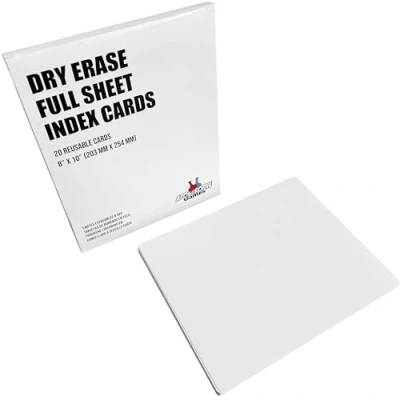Image de 20 feuilles effaçables à sec réutilisables (20,3 cm x 25,4 cm)