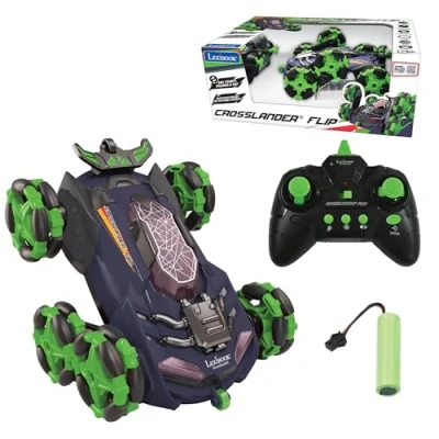 Image de Lexibook Crosslander® Flip, Voiture télécommandée, jusqu&#039;à 8km/h, figure à 360, effets sonores et lumineux, jet de fumée, 6 roues, rechargeable, RC45
