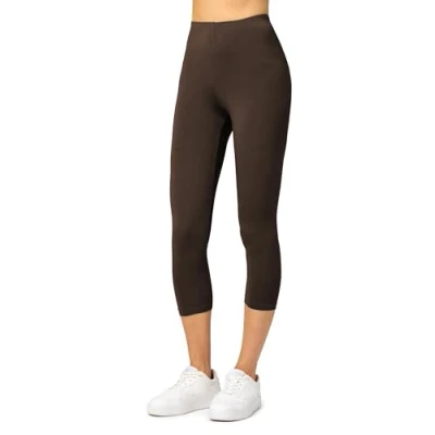 Image de Merry Style Leggings Femme 3/4 Confortable Viscose Pantacourt Tenue Sport Short Cycliste MS10 144 (Marron, 4XL)