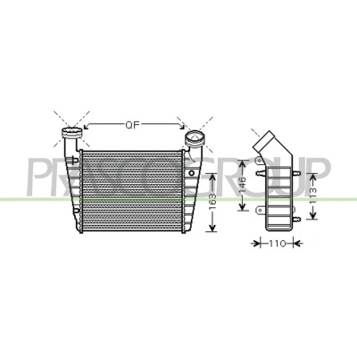 Image de PRASCO SK418N004 Intercooler avec raccords rapides VOLKSWAGEN: Passat B5 GP Berline, Break, SKODA: Superb I Berline