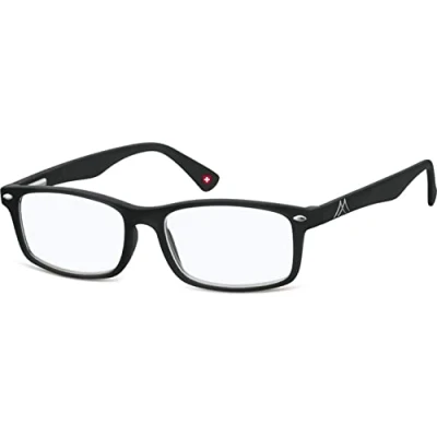 Image de Montana Lunettes de Lecture BLF83 noires spécial écran Mixte, branche flex avec traitement anti lumière bleue loupe:+0.0