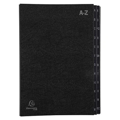 Image de Exacompta Ordonator 57024E Trieur rigide économique 24 compartiments alphabétiques x 34 Noir