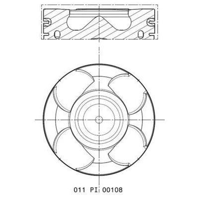 Image de MAHLE ORIGINAL 011 PI 00108 000 Piston 83 avec porte segment, canal de refroidissement FIAT: Ducato III Van, Doblo II Van / Break