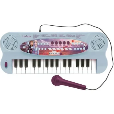Image de Lexibook Clavier électronique La Reine des Neiges 2 Elsa Anna Olaf, Piano 32 Touches, Microphone pour Chanter, 22 Morceaux de démonstration, A Piles, Bleu/Violet, K703FZ_50