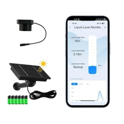 Image de EPTTECH Smart TLC 2326 WF S Tuya APP Alimentation Solaire Efficace Moniteur de Niveau Liquide WiFi Capteur réservoir d&#039;eau étanche IP65 Alarme Domestique Indicateur ultrasonique