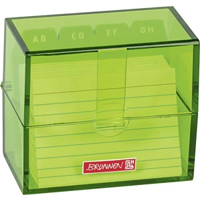 Image de Brunnen 102058052 Index Card Box 8.5 x 7.5 4.8 cm for A8 Cards Polystyrene Kiwi Colour Code