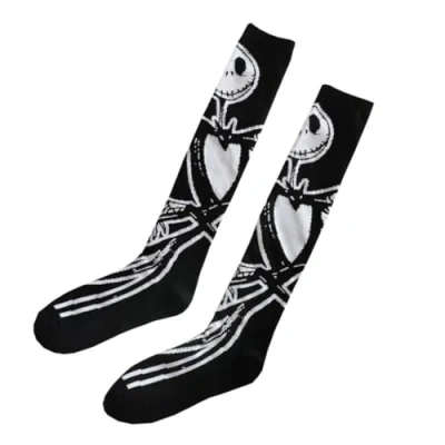 Image de Ro Rox Chaussettes gothiques squelette crâne chauve souris Voodoo unisexe, Noir &amp; Blanc, Taille Unique