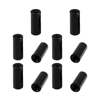 Image de sourcing map 10Pcs M3 x 12mm Rond Aluminium Colonne Alliage Entretoise Espace Goujon Fixation pour Quadcopter Noir
