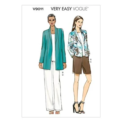 Image de VOGUE PATTERNS V9011 Tailles Y XS/S/M Veste/Short/Pantalon pour Femme Multicolore