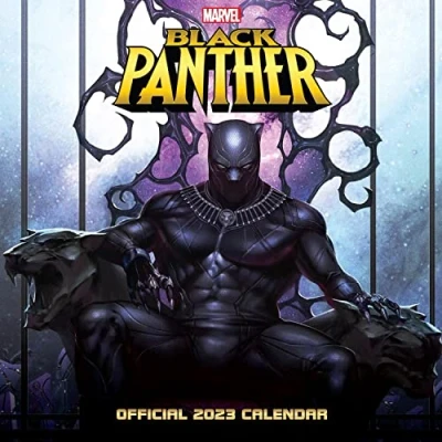 Image de Black Panther 2023 Calendar, Month To View Square Wall Official Product (Black Calendar)