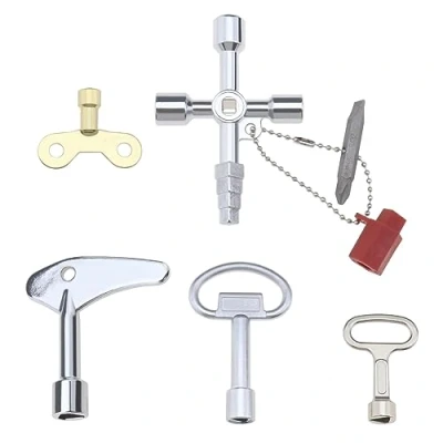 Image de Create idea 5pcs Clés Utilitaires ensemble Plombier Clé Outil Carré Triangle à Douille pour Robinet d&#039;eau Radiateur Compteur Armoire de Commande Ascenseur