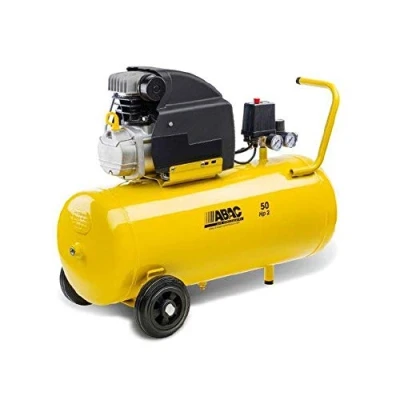 Image de ABAC Montecarlo B20 Baseline Compresseur d&#039;Air, d&#039;Air 50 Litres, Double Manomètre, Pression Max. 8 Bar, Injection d&#039;Huile, Roues de Transport, Puissance 2 CV